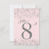 ほのかなピンクのシルバーグリッター テーブルナンバー 8番 (裏面)