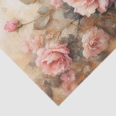ほのかなピンクのバラのヴィンテージ デコパージュ 薄葉紙 (詳細)