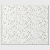 ほのかなピンクの白い花の誕生日 ラッピングペーパー (フラット)