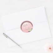 *～* ほのかなピンクの花のワックスシールスタンプ 結婚式 ラウンドシール (封筒)