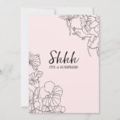 ほのかなピンクの花柄サプライズ 30歳の誕生日 招待状 (裏面)