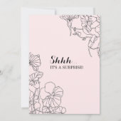 ほのかなピンクの花柄サプライズ 70歳の誕生日パーティー 招待状 (裏面)