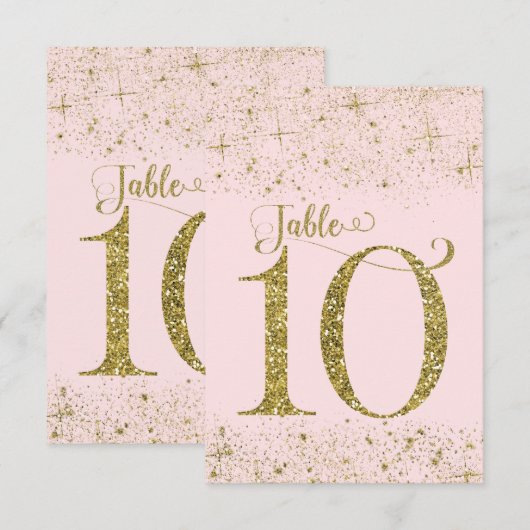 ほのかなピンクゴールドグリッター テーブルナンバー 10番 (正面/裏面)