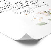 ほのかなピンク ネイビー 花柄 リング ハント ブライダル ゲーム ポスター (角)