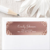 ほのかなピンク ローズゴールド グリッターとスパークル ラベル (インサイチュ)