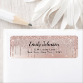 ほのかなピンク - ローズゴールド グリッター スパークル フォイル ラベル (インサイチュ)