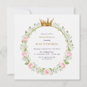 ほのかなロマンス：ピンクのバラとカスミソウのデザイン 招待状 (正面)