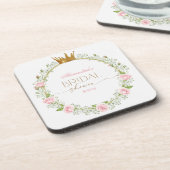 ほのかなロマンス:ピンクのバラとカスミソウ コースター (左側)