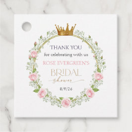 ほのかなロマンス:ピンクのバラとカスミソウ フェイバータグ