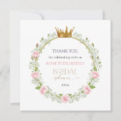 ほのかなロマンス：ピンクのバラとコデマリ サンキューカード (正面)