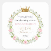 ほのかなロマンス：ピンクのバラとコデマリ スクエアシール (正面)