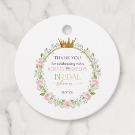 ほのかなロマンス:ピンクのバラとコデマリ フェイバータグ