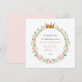 ほのかなロマンス：ピンクのバラとスタイロンの花 サンキューカード