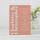 ほのかな愛 - ピンクとグレーのモダン 招待状 (スタンド正面)