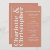 ほのかな愛 - ピンクとグレーのモダン 招待状 (正面/裏面)