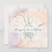 ほのかな水彩の森の緑のウェディング 招待状 (裏面)