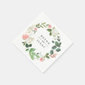 ほのかな花のリース オーダーメイドの紙ナプキン スタンダードカクテルナプキン (角)