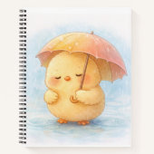 ほのぼの雨の日アルマひよこ可愛いノートブック ノートブック (正面)
