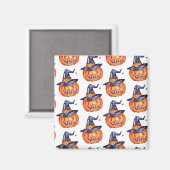 ほほ不気味ほ笑むハロウィーンのカボチャ マグネット (正面/裏面)