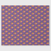 ほほ不気味ほ笑むハロウィーンのカボチャ ラッピングペーパー (フラット)