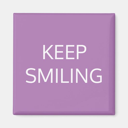 ほほ保ほ笑みラベンダーホワイトマグネット マグネット (正面)