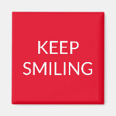 ほほ保ほ笑む赤白色マグネット マグネット (正面)