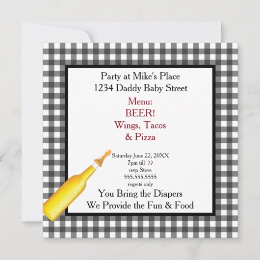 ほぼパパ赤ちゃんシャワービールパーティー 招待状 (裏面)