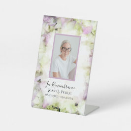 ほぼピンクのあじさい水彩葬儀メモリアル 台座サイン