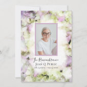 ほぼピンクのあじさい水色死亡記念日 招待状 (正面)