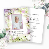 ほぼピンクのあじさい水色死亡記念日 招待状