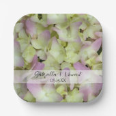 ほぼピンクのあじさい結婚の花 ペーパープレート (正面)