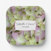 ほぼピンクのあじさい結婚の花 ペーパープレート (正面)