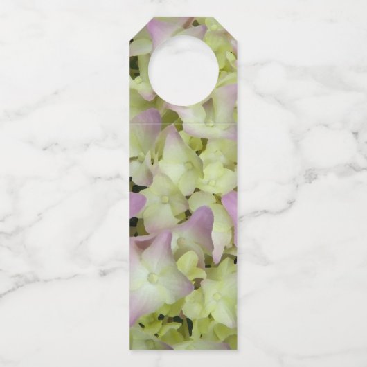ほぼピンクのあじさい結婚の花 ボトルネックタグ (裏面)