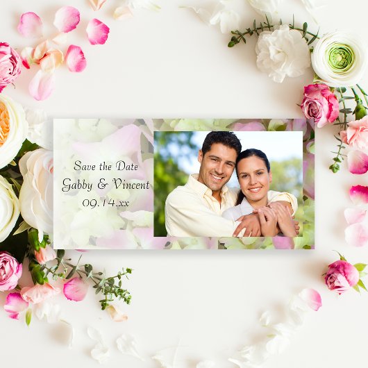 ほぼピンクのあじさい結婚式の日付を保存 セーブザデート