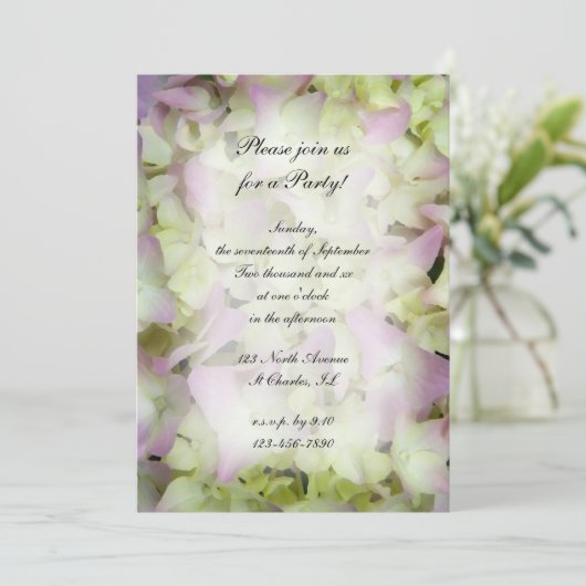 ほぼピンクのあじさい花すべて激怒パーティー 招待状 (スタンド正面)