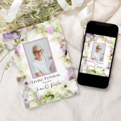 ほぼピンクのあじさい花リビング葬儀パーティー 招待状