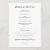 ほぼピンクのあじさい花葬儀サービス プログラム (裏面)