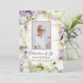 ほぼピンクのあじさい花葬儀サービス プログラム (スタンド正面)