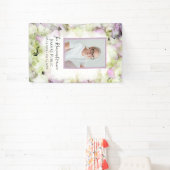 ほぼピンクのあじさい花葬式メモリアル 横断幕 (インサイチュ)