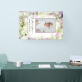 ほぼピンクのあじさい花葬式メモリアル 横断幕 (トレードショー)