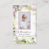 ほぼピンクのあじさい葬儀記念詩祈りの言葉 名刺 (正面)