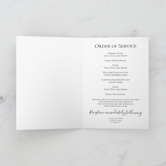 ほぼピンクのアジサイ葬式 プログラム (内部)