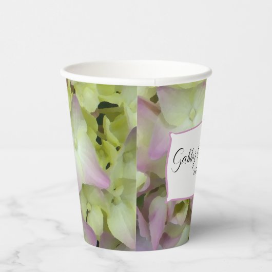 ほぼピンクのハイドランジアの結婚式 紙コップ (右)