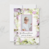 ほぼピンクアジサイの水彩葬儀悔やみや弔慰 サンキューカード (正面)