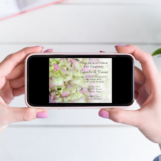 ほぼピンクアジサイフローラ婚約パーティ 招待状