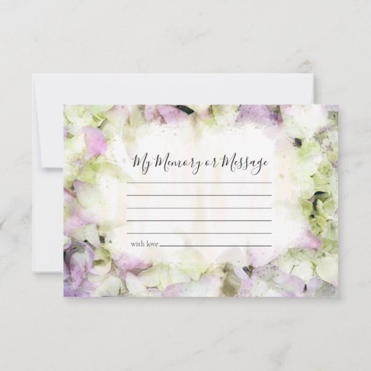 ほぼピンクアジサイ共有記憶葬儀 ノートカード (裏面)