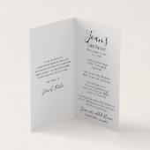 ほぼピンクアジサイ葬儀記念祈りの言葉 名刺 (内部)