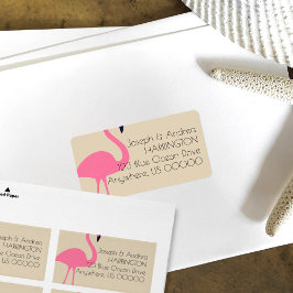 ほぼフラミンゴ差出人住所ラベル ラベル