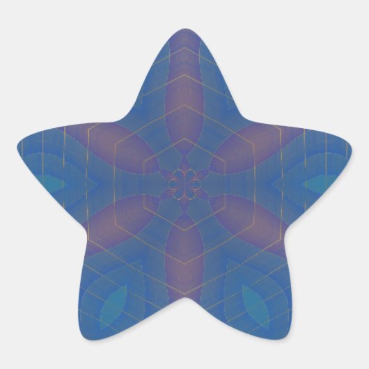 ほぼ六角万華鏡のように千変万化するパターン曼荼羅 星シール (正面)