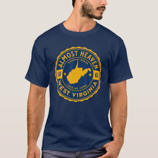 ほぼ天国ホームウェストバージニア地図304 WVヴィンタグ Tシャツ